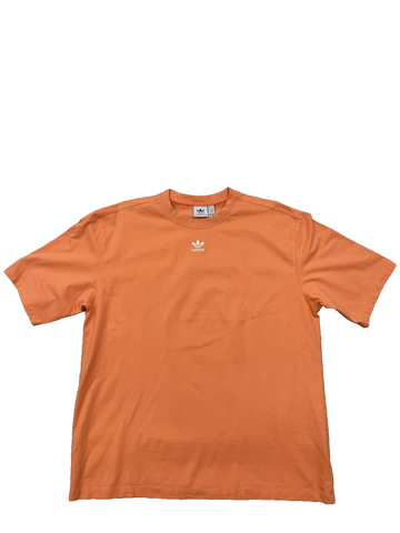 Adidas Men's Orange Cotton T-Shirt Small Crew Neck Short Sleeve