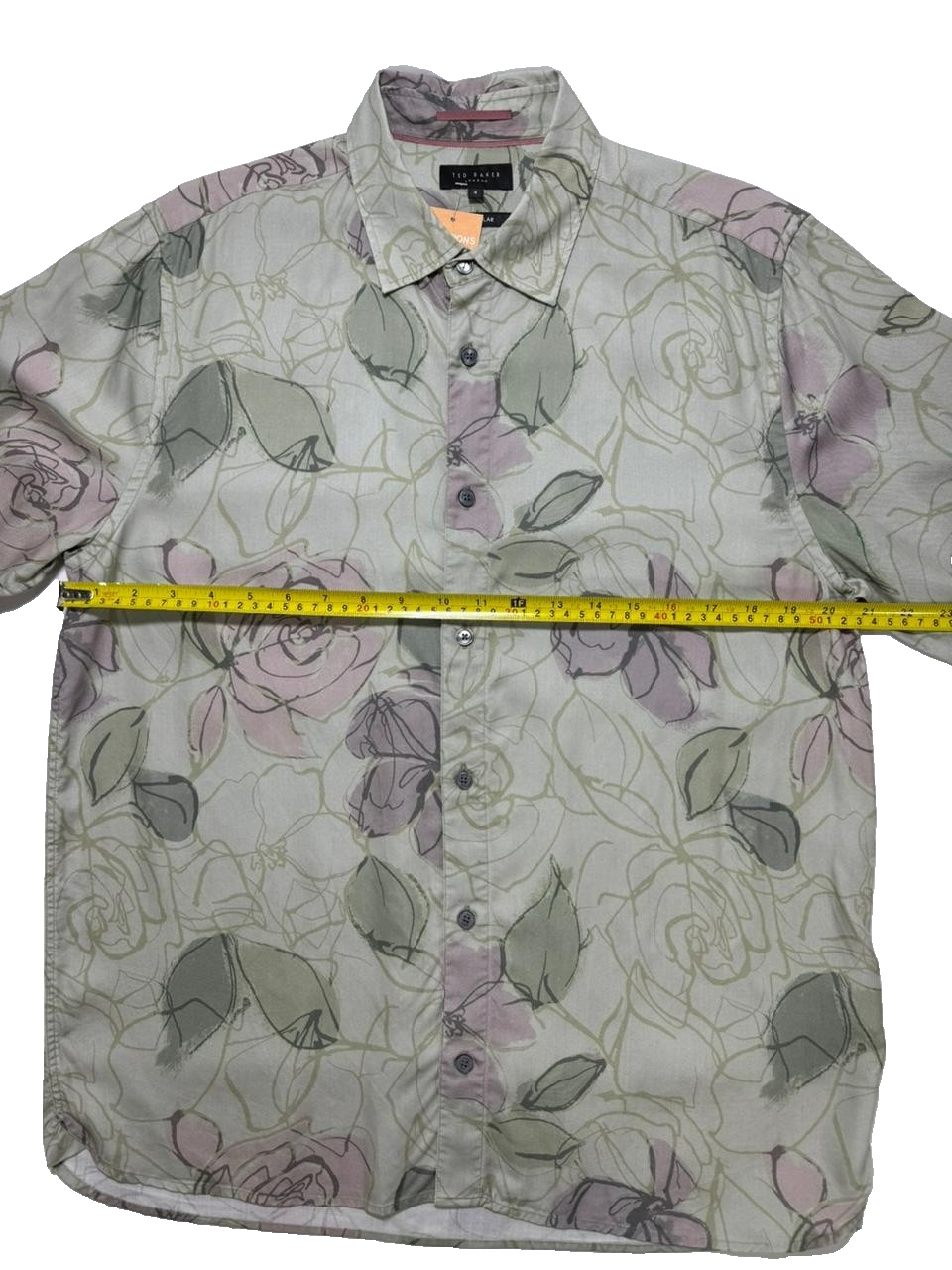 Ted Baker Men's Green Bobbio Long Sleeve Floral Print Shirt |Size:L