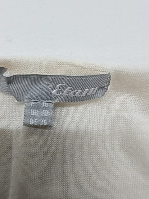 Etam Women's Cream Fit & Flare Knee Dress Size 10