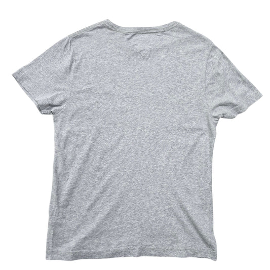 Tommy Hilfiger Men's Gray T-Shirt – Size S, Logo, Crew Neck