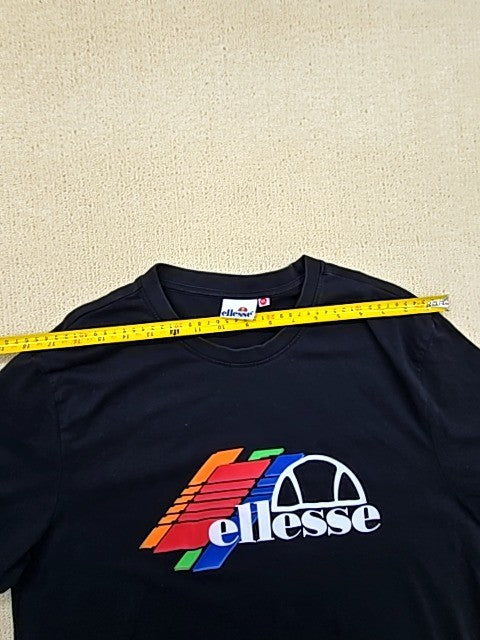 Ellesse Men's XL Black Cotton Crew Neck Short Sleeve T-Shirt