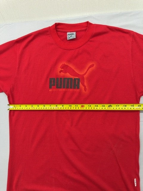 Puma Men's Red L Short Sleeve Crewneck Cotton T-Shirt Regular Fit