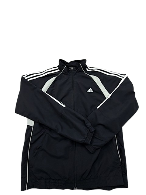 Adidas Black Track Jacket Polyester Stand Collar Unisex L