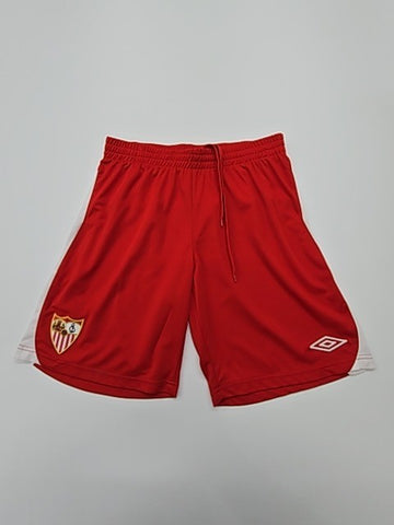 Pantalones Cortos Atléticos UMBRO Niños Rojo Juventud Medio Cordón Logo Cintu...
