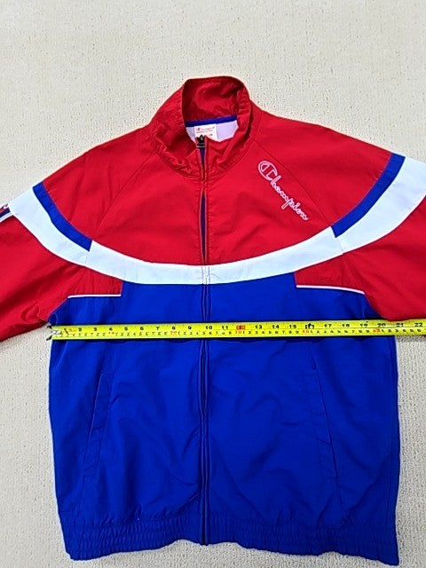 Champion Men's Red/White/Blue Colorblock Nylon Jacket Size M