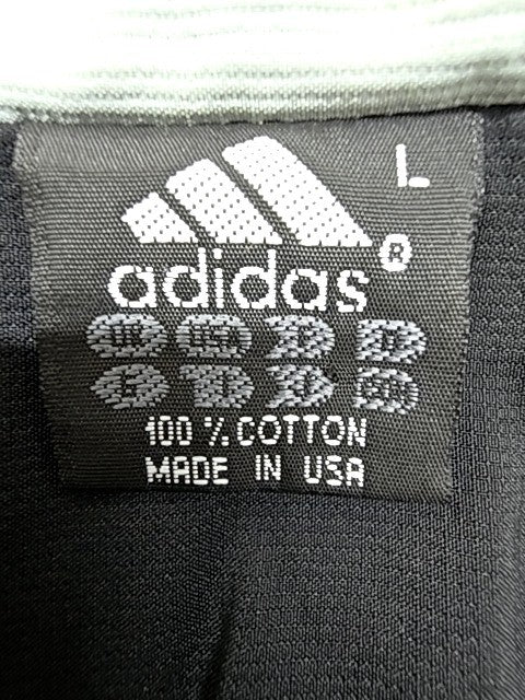 Adidas Men's Black Striped Cotton Track Jacket L Zip USA
