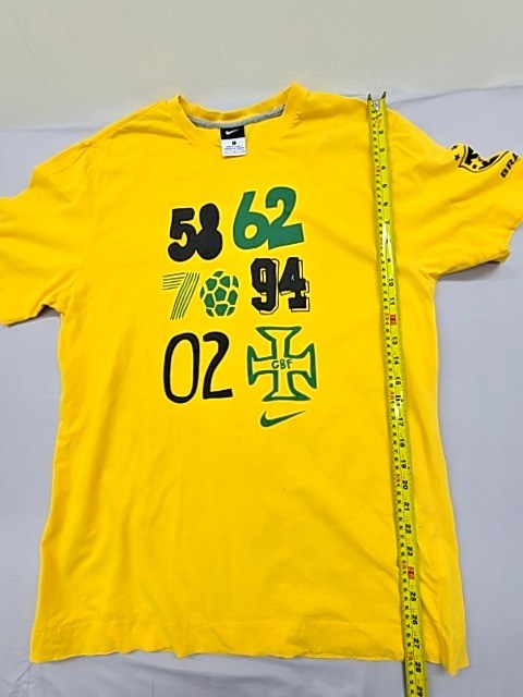 Nike Unisex Yellow Dri-FIT T90 Football T-Shirt Size L