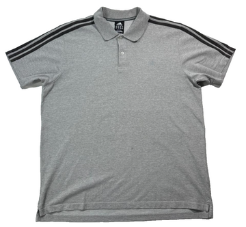Adidas Essentials Piqu Embroidered 3-Stripes Training Polo Shirt In Grey - 2Xl