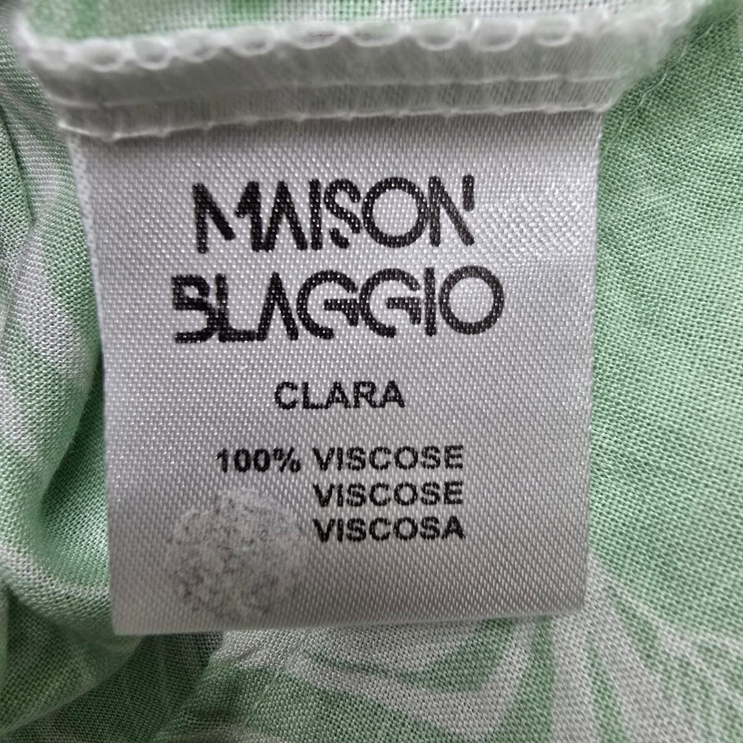 Maison Blaggio Men's Green Tropical Print Camp Collar Shirt M