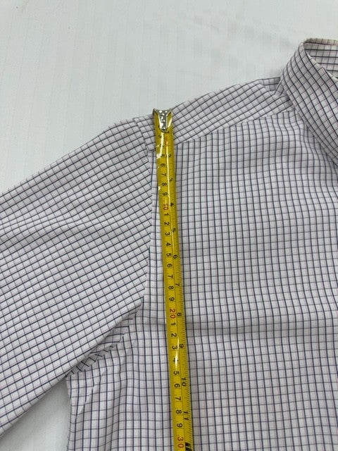 L.L.Bean Men's Gray Gingham Check Cotton Oxford Dress Shirt 161⁄2-35