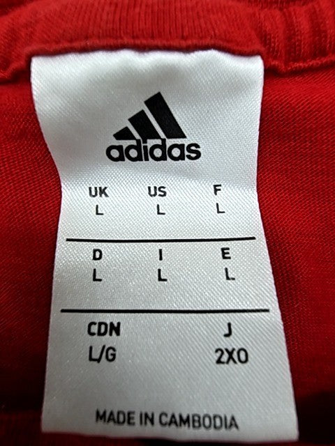 Adidas Men's Red Athletic T-Shirt L Moisture-Wicking Crewneck