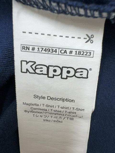 Kappa Men's Navy Blue Short Sleeve Crew Neck T-Shirt Medium Logo