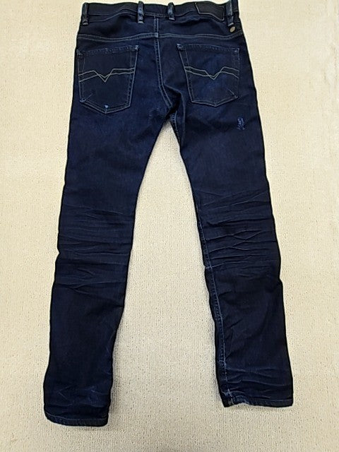 Diesel Men's Dark Blue Distressed Straight Jeans 28x34 Vintage