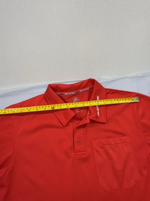 Adidas Men's Red Polo Shirt Size M Short Sleeve 100% Polyester