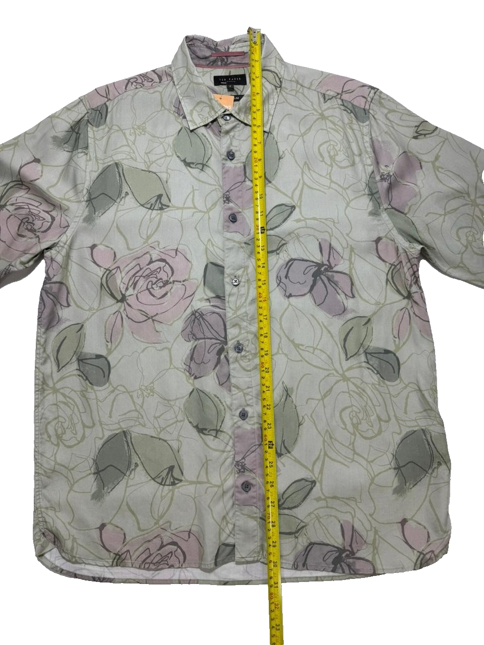 Ted Baker Men's Green Bobbio Long Sleeve Floral Print Shirt |Size:L