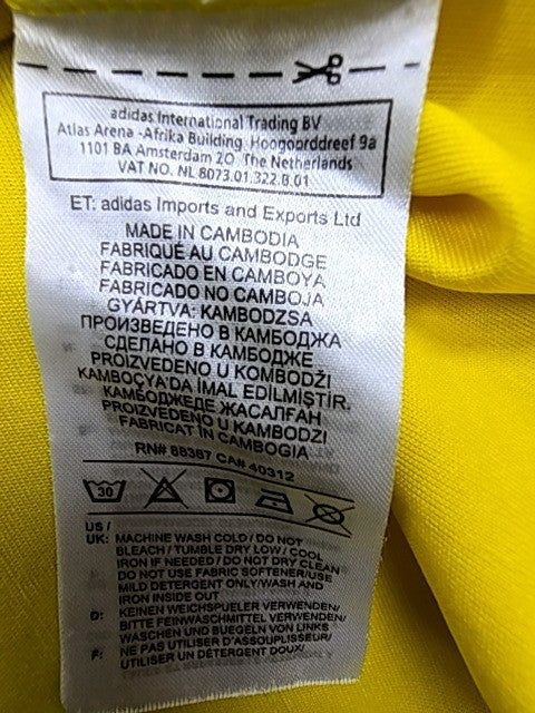 Adidas Men's Yellow Soccer Jersey V.F.R. Bachem Size S V-Neck