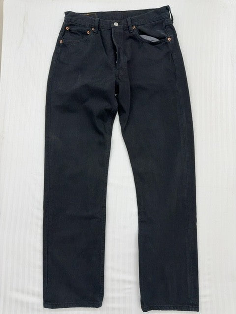 Levi's Men's Navy Blue 501 Original Straight Jeans W33 L32 Vintage