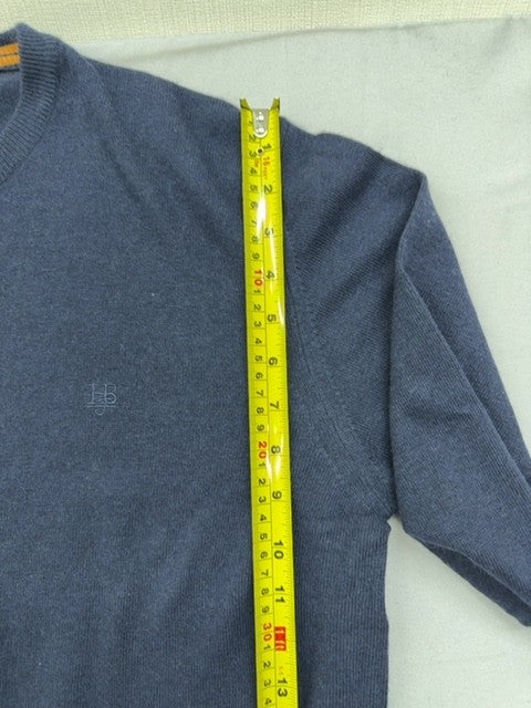 Harmont & Blaine Navy Blue XL Men's Crew Neck Sweater Orange Contrast