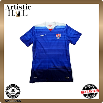 Nike Men's Blue Dri-FIT Soccer Jersey Short Sleeve V-Neck Size M