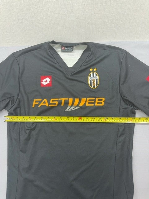 Lotto 2002 Vintage Grey Striped V-Neck Training Shirt L Men Italy