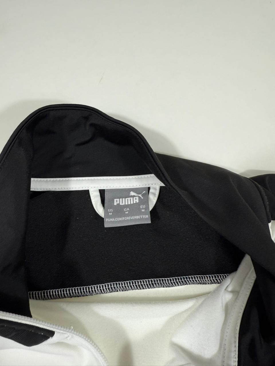 Puma Men's White & Black Zip Up Track Jacket Sportswear Size M