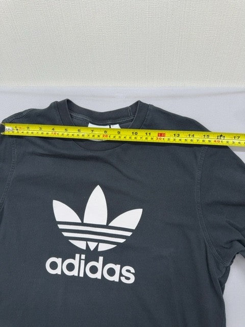 Adidas Men's Grey M Short Sleeve Logo Crewneck T-Shirt Cotton
