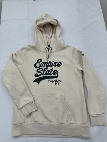 Superdry Men's Large Cream Graphic Hoodie New York Cotton Blend