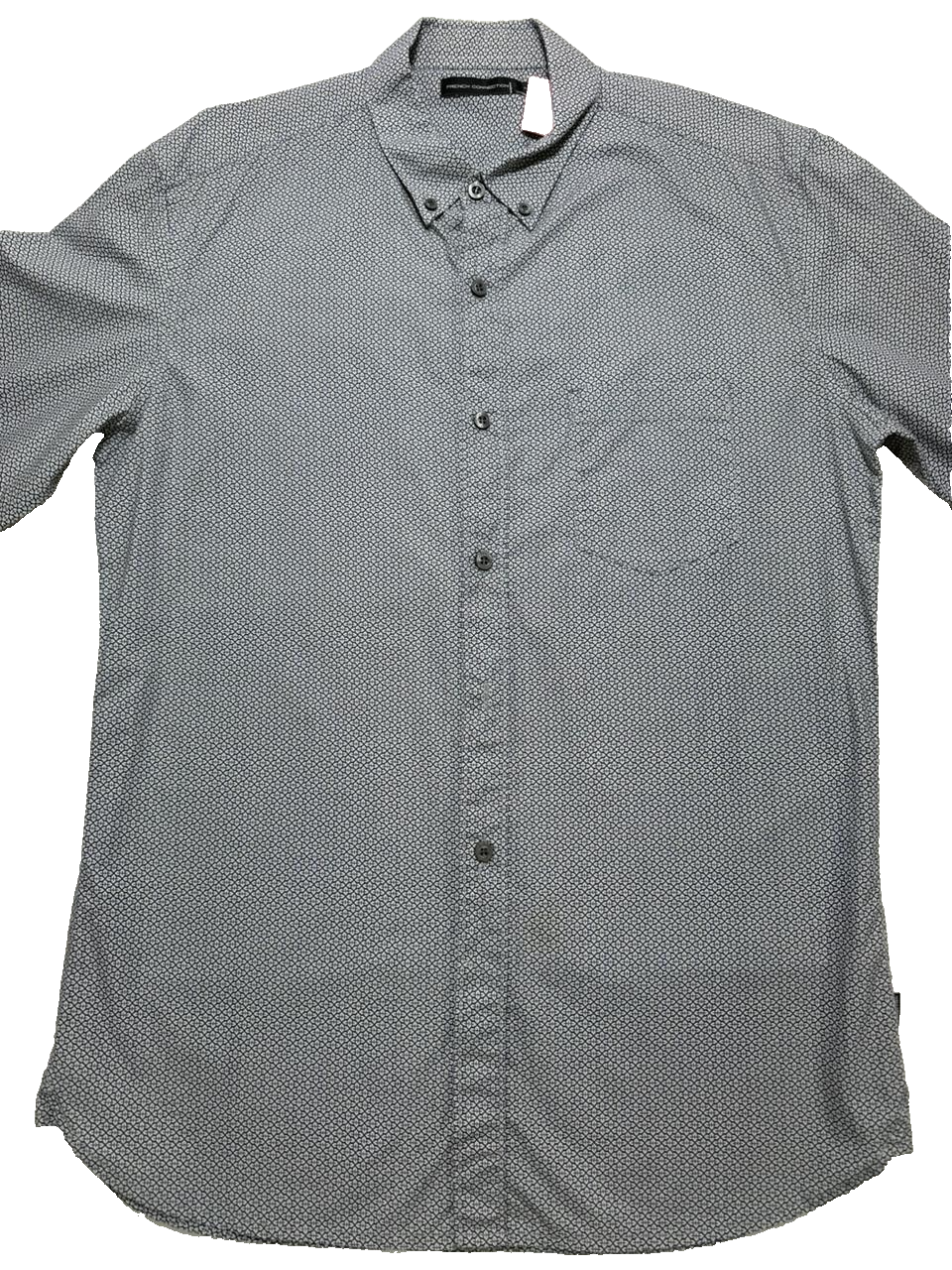 French Connection Men's Shirt - Dark Navy Ditsy Slim Long Sleeve Formal - Size M