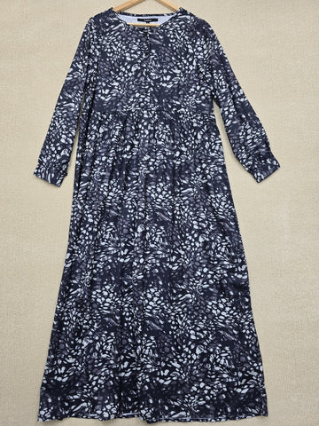 Bebe Multicolor Animal Print Long Sleeve Maxi Dress L