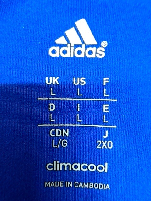 Adidas Men's Climacool Blue T-Shirt L Moisture Wicking 3-Stripes