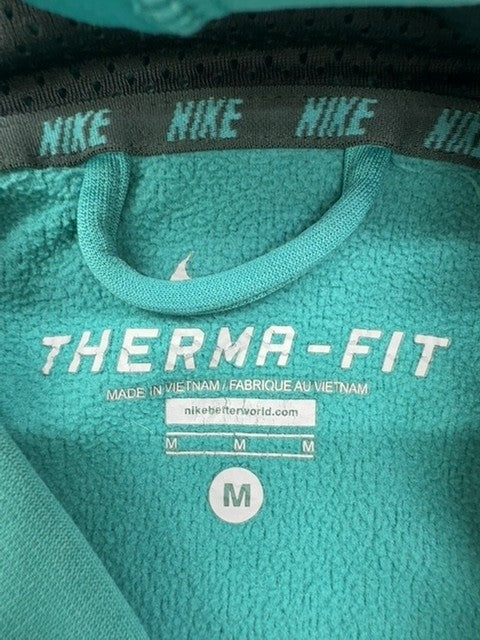 Nike Men's Teal Pullover Hoodie Size M Therma-Fit Athletic