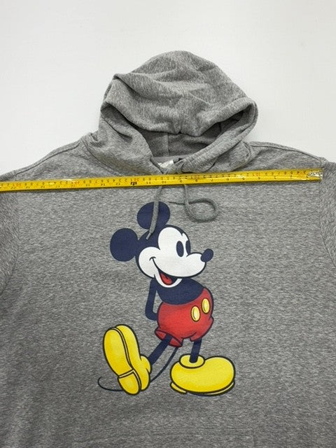 Disney Boys Gray Mickey Pullover Hoodie Kangaroo Pocket Size XL Fleece