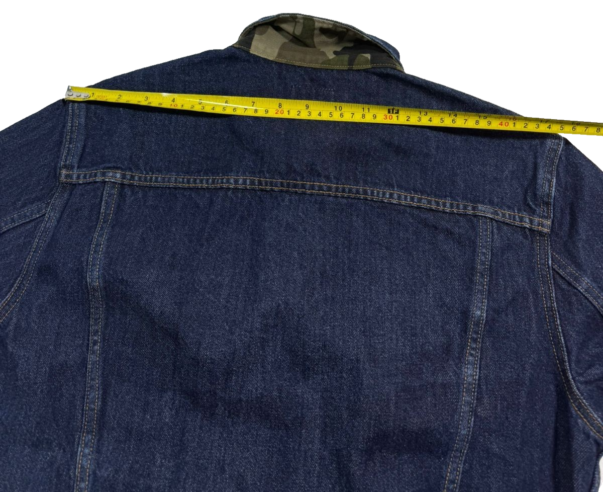 Gap 1969 Men's Dark Wash Denim Jacket Camouflage Camo Liner Trucker Style Size M