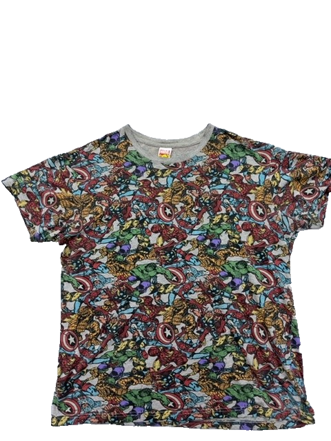 Marvel Comics Multicolor All-Over Superhero T-Shirt M Men Set