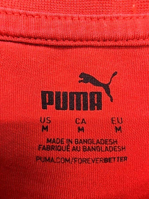 Puma Red Crew Neck Short Sleeve T-Shirt Men's M