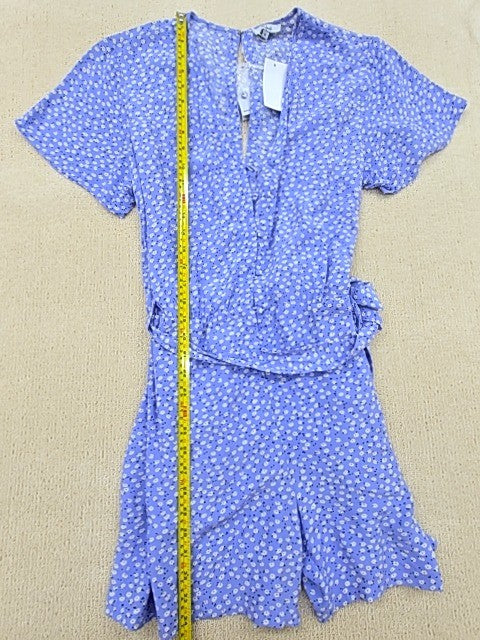 Rails Sky Blue Daisy Floral Romper Women's Size M V-Neck