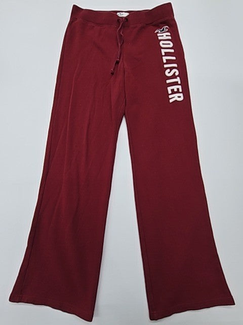 Hollister Men's Burgundy Flared Pants Size L Relaxed Stretch Waistband