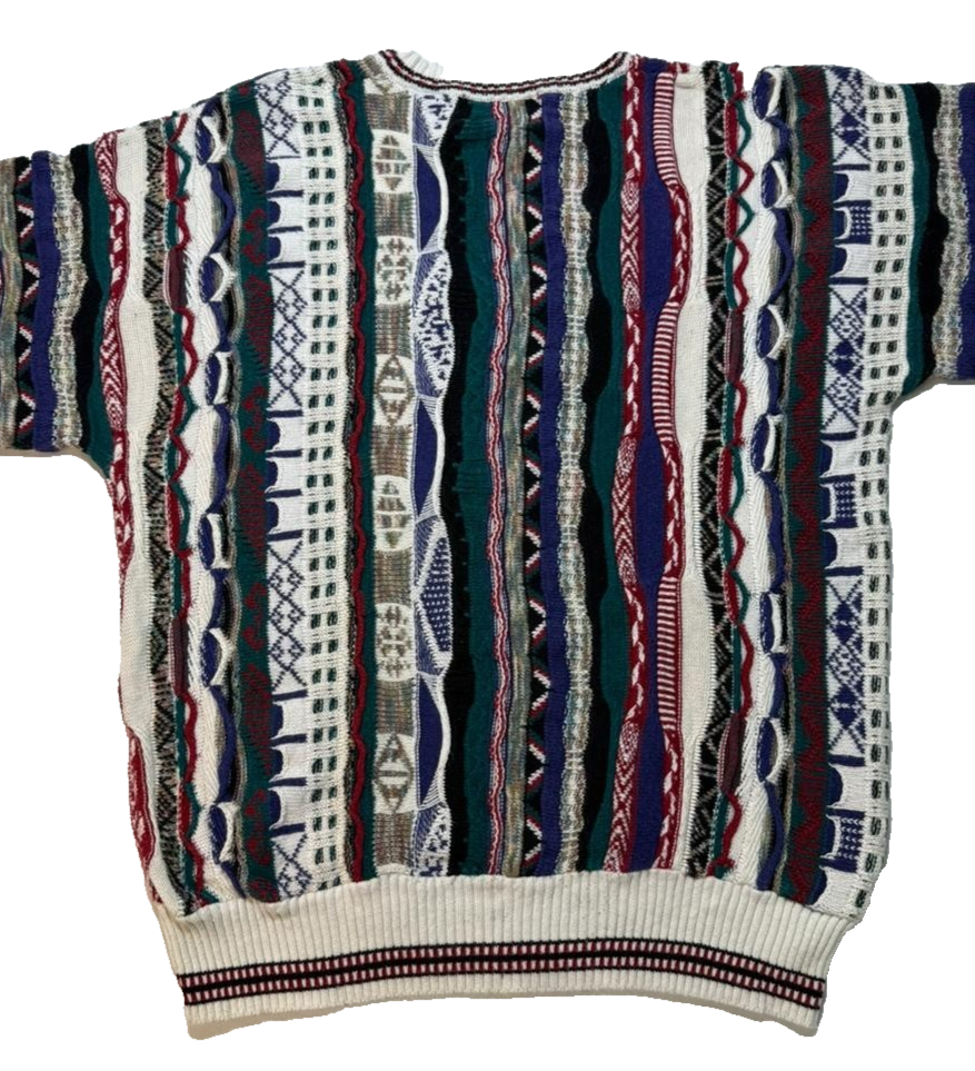 Vintage Florence Tricot Coogi Style 3D Knit Sweater Multicolor Size XL Unisex