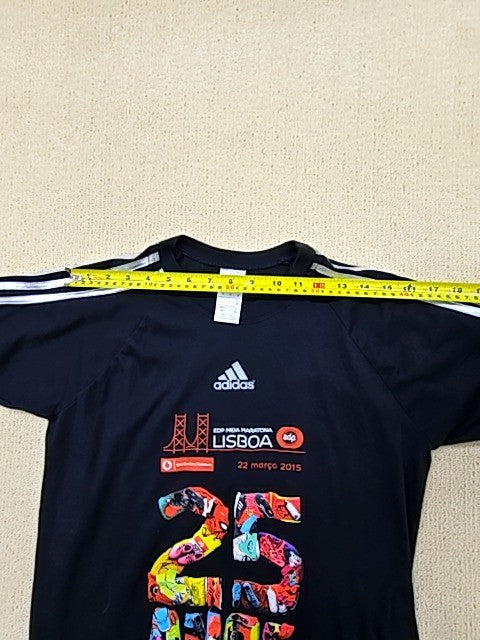 Adidas Men's Black Lisboa Marathon T-Shirt Size M 2010 3 Stripes
