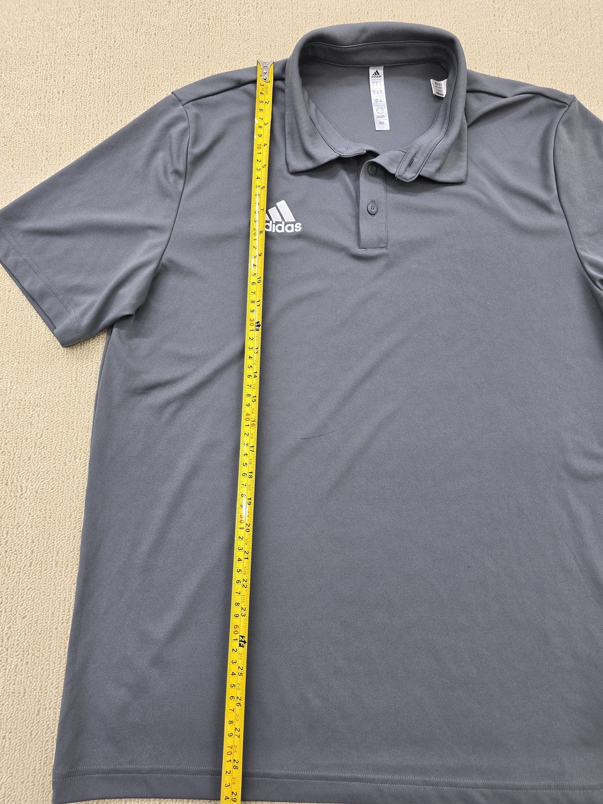 Adidas Entrada 22 Men's L Polo Shirt Grey AEROREADY Soccer