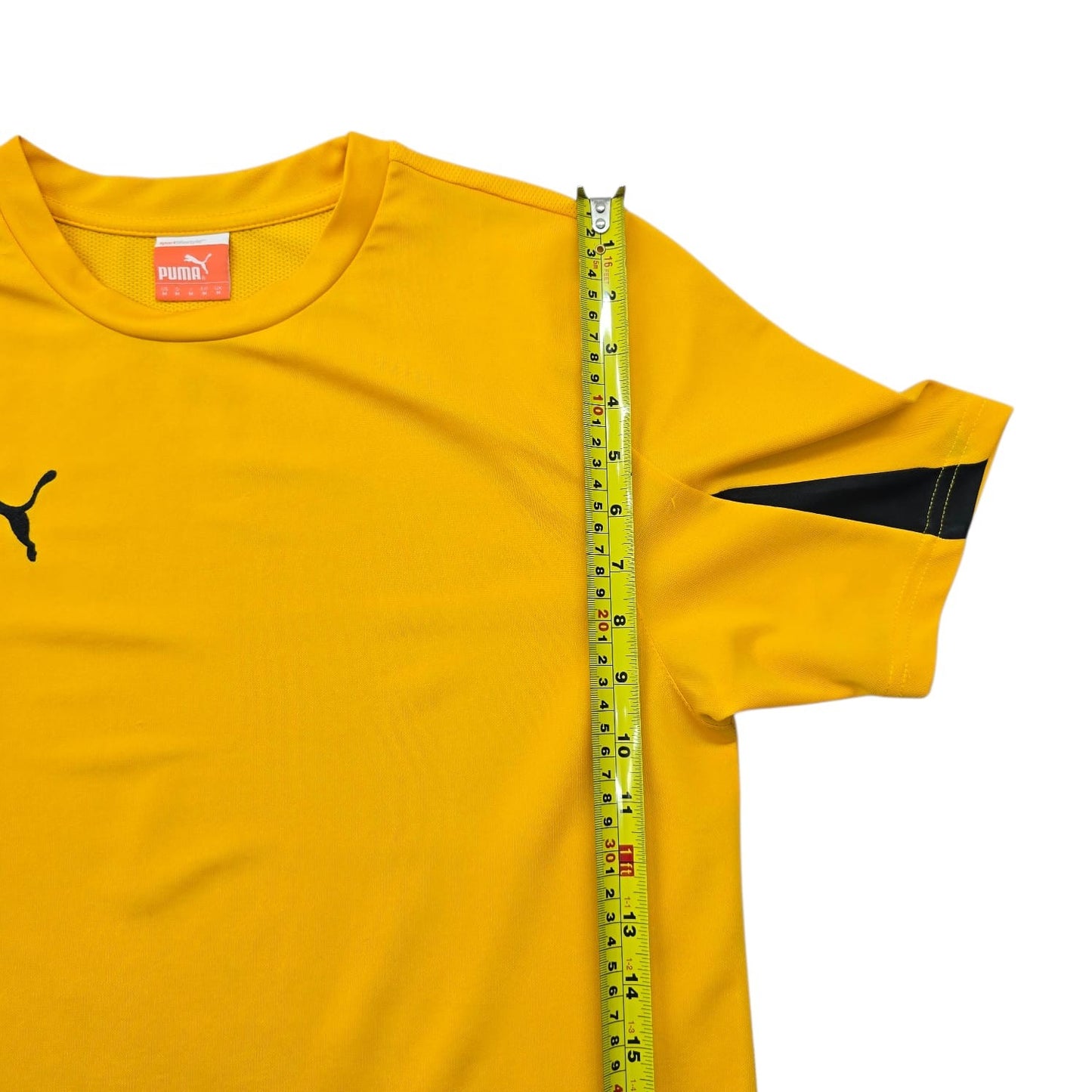 Puma Men's Yellow Black Side Panel T-Shirt Size M