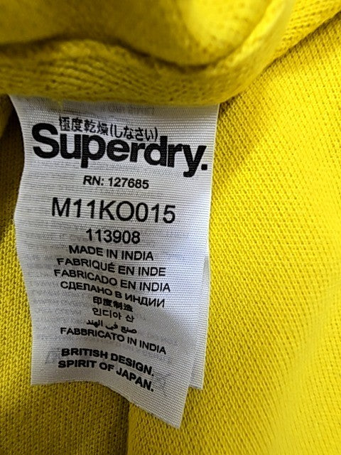 Superdry Men's Yellow Short Sleeve Polo Shirt Small