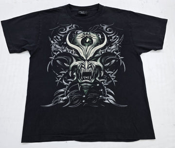 Korn Tribal Black T-Shirt Size L 100% Cotton