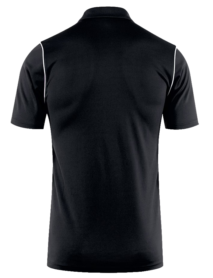 Nike Men's Black Dri-FIT Polo Shirt White Piping Swoosh Logo Short Sleeve Size L