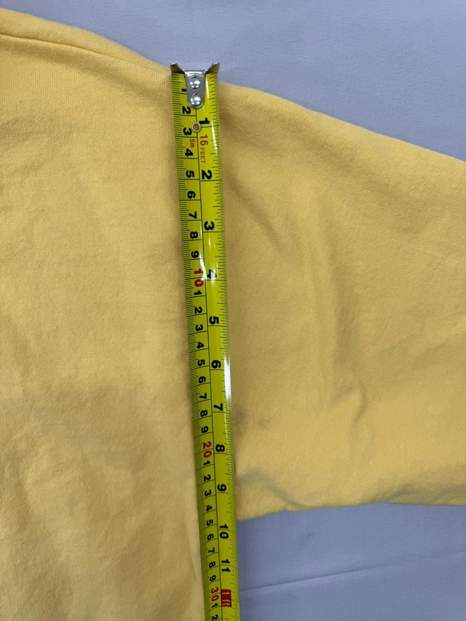 Disney Walt Disney World Yellow Retro Logo Hoodie M Fleece
