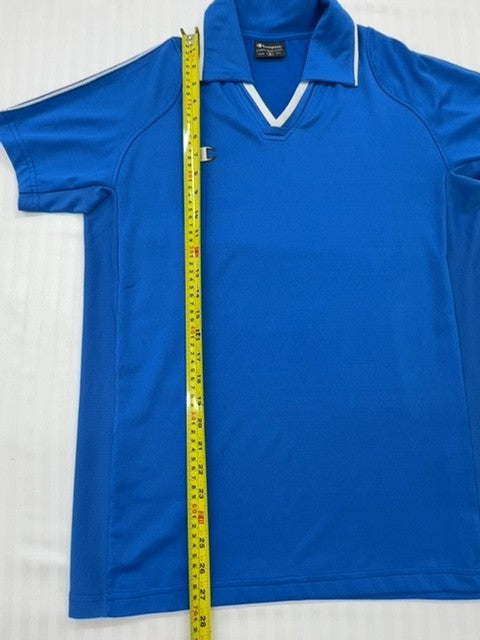 Champion Men's Royal Blue Polo Shirt Size S Vintage