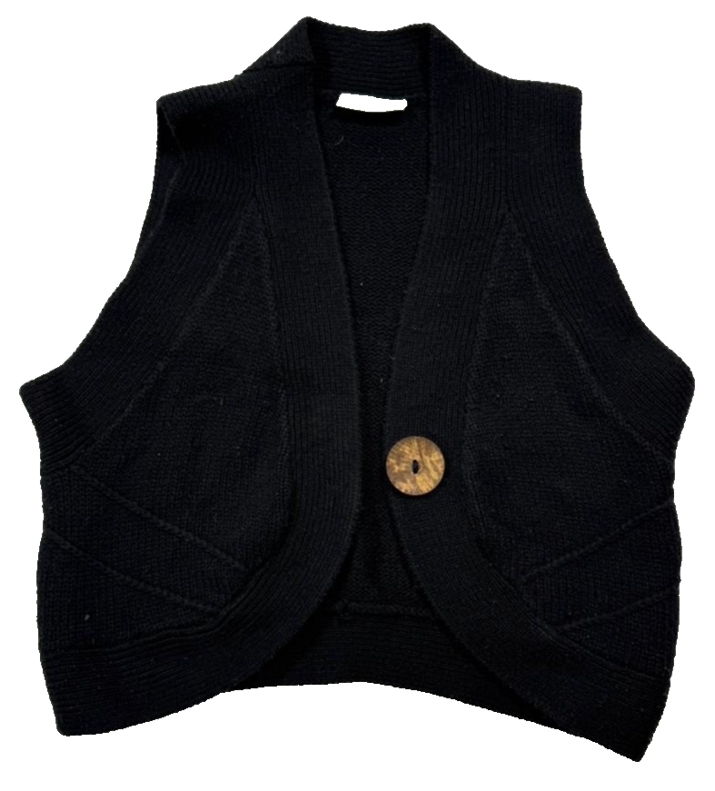 Atmosphere Black Knitted Cropped Waistcoat Vest Women's - Size 12-14