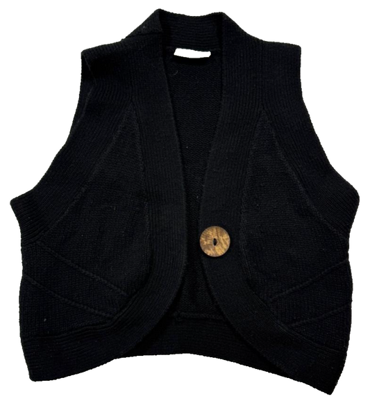 Atmosphere Black Knitted Cropped Waistcoat Vest Women's - Size 12-14