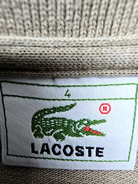 Lacoste L.12.12 Beige Men's Polo Shirt Size 4 Short Sleeve Cotton