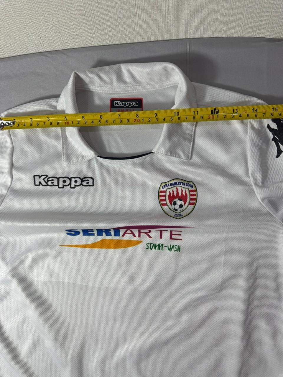 Kappa Men's Small Football Jersey White Etra Barletta 2008 Soccer Shirt